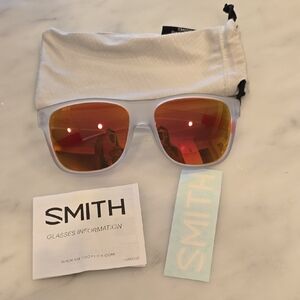SMITH Frosted White Sunglasses with Fiery Lenses
